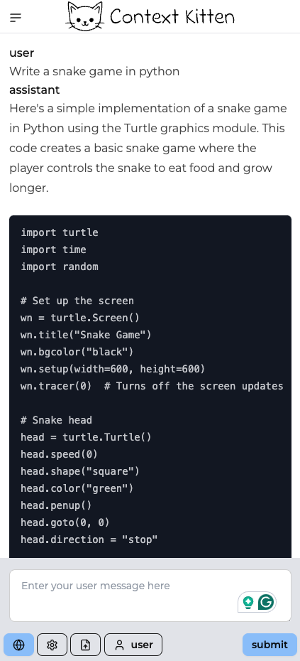 Mobile AI Playground Interface